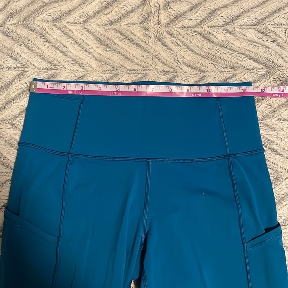 Lululemon Fast Free HR Crop 19"L Reflective Size 6 Blue Lagoon leggings - Picture 9 of 12
